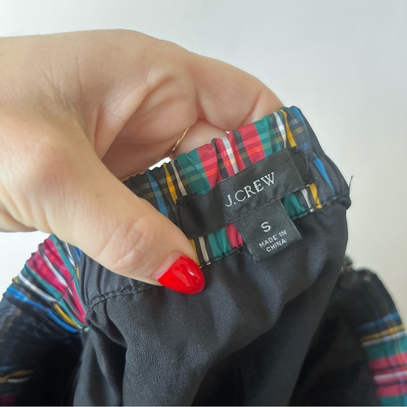 J. Crew Tiered Maxi Skirt in Black Stewart Tartan Taffeta S - Picture 7 of 8